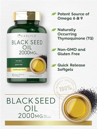 Carlyle Black Seed Oil 2000mg | 70 Softgel Capsules | Non-GMO, Gluten Free Herbal Supplement Carlyle