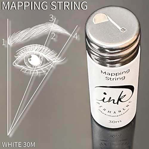 Black Brow Mapping String [100 Ft Bottles - 30 m] Pre-Inked Mapping String for Permanent Makeup and Microblading Supplies | Brow Mapping Kit | Mapping String for Brow Mapping (Black) Ink Permanent