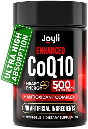 High Absorption CoQ10 200MG - Co Q10, 200mg Softgels (Мягкие капсулы) for Heart Health & Energy Production - Enhanced Co Q 10 Supplement with Antioxidants and Flaxseed Oil - CoQ10 200 mg Per Serving (Порция) JOYLI Nutrition