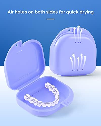 JMU Retainer Case with Vent Holes, 4 Pack Orthodontic Mouth Guard Cases Denture Case Jmu