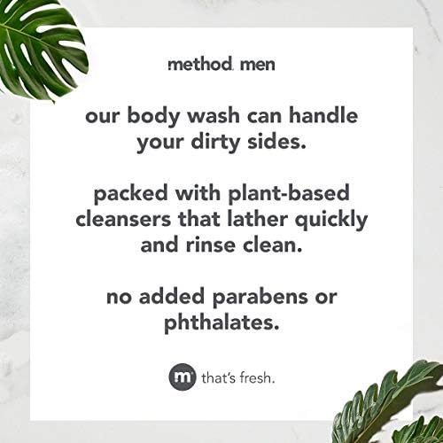 Method Men, Sandalwood + Vetiver Body Wash, 18oz (Pack of 3) Method