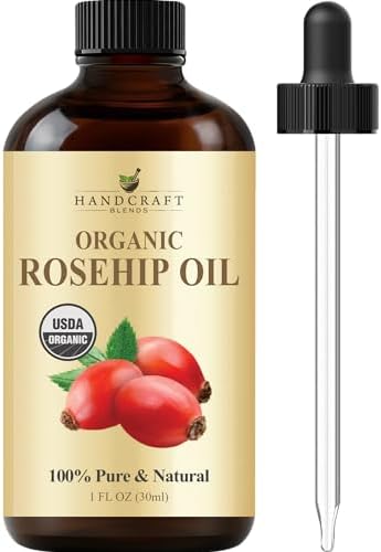 Handcraft Blends Organic Rosehip Oil - 1 Fl Oz - 100% Pure and Natural - Premium Grade Oil for Face, Skin and Hair - Protect and Nourish - Carrier Oil Handcraft Blends