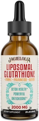 2000MG Liposomal Glutathione Liquid (Жидкость), Made in The USA, Reduced Glutathione Supplement, Enhanced Absorption, Non-GMO, Powerful Antioxidant for Immune System, Energy, Aging Defense, 2 Floz Jagielolia