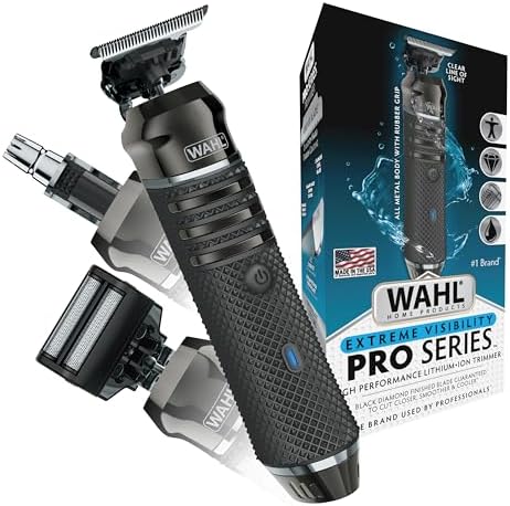 Wahl USA Pro Series High Visibility Skeleton Style Trimmer, Lithium-Ion Cordless USB Rechargeable All in One Shaving & Close Cutting Beard Trimmer for Men with Near Zero Gap Blade – 3026018 Wahl