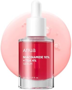 Anua 10% Niacinamide+ 4% Tranexamic Acid Serum, Ceramide, Hyaluronic Acid, Vitamin B12 natural color, for Sensitive skin, Korean Glass Skin, Fragrance-Free (30ml /1.01 fl.oz.) Anua