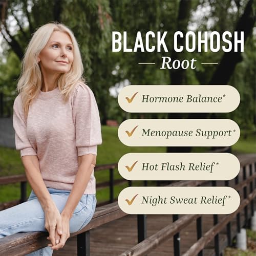 Black Cohosh Gummies (Жевательные конфеты) for Women | Menopause Relief for Hot Flashes & Night Sweats | 50mg Black Cohosh Root Extract | Gluten-Free, Vegetarian, Certified Non-GMO | Natural Peach Flavor | 60 Gummies SMNutrition