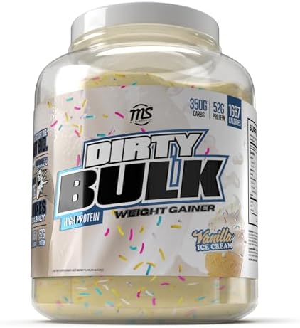 MAN Sports - Dirty Bulk: Vanilla Ice Cream (Крем) High Protein Weight Gainer Powder (Порошок) with 52g of Protein Sportsman