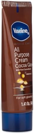 Vaseline All Purpose Cream Cocoa Glow, with Pure Cocoa Butter, 4-Pack, 1.41 FL Oz Each, 4 Tubes Vaseline