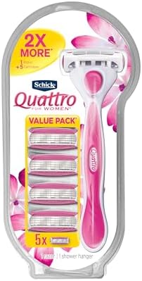 Schick Quattro Womens Razor Value Pack, Including 1 Razor Handle and 5 Razor Refills Schick Hydro Silk