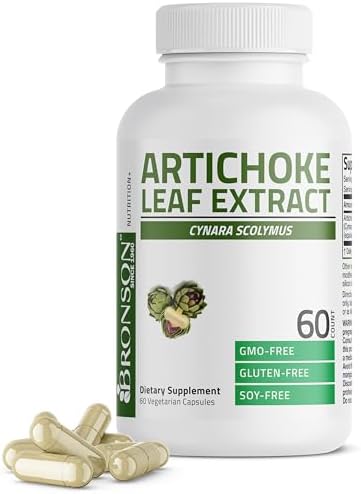 Bronson Artichoke Leaf Extra Strength Supports Healthy Digestion Healthy Liver Function, Non-GMO, 60 Vegetarian Capsules Bronson