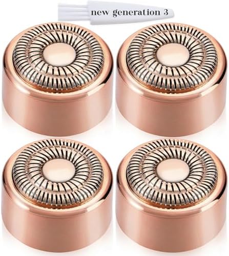 Replacement Heads New Generation 3 for Finishing Touch Flawless Facial Hair Remover Ring Light,New Version Replacement Blades for Women,18K Gold-Plated Rose Gold for Flawless BECHY