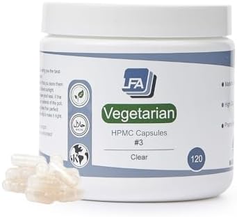 Empty Capsules (Капсулы) Size 3 - Clear Vegan HPMC - 120 Count Jar - Fits Capsule Machine Filling Tray - Joined Vegetarian Caps Easy Snap for DIY Powder (Порошок) Supplement Pills - Certified Halal Kosher Hypromellose LFA Tablet Presses