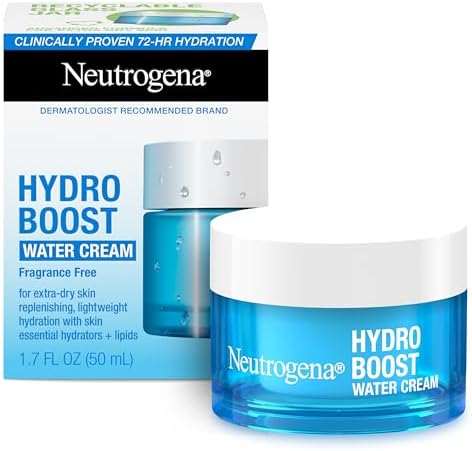 Neutrogena Hydro Boost Water Cream Face Moisturizer with Hyaluronic Acid, 72-Hour Hydration, 1.7 Fl Oz, & Hydro Boost Hydrating Gel Face Cleanser Trial Size, 0.5 Fl Oz, Skincare Set, 2 Pack Neutrogena