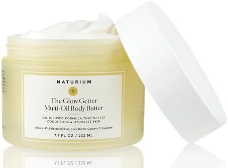 Naturium The Glow Getter Whipped Multi-Oil Body Butter, Firming Cream & Body Moisturizer with Shea Butter, Vanilla & Coconut Scents, 7.7 fl oz Naturium