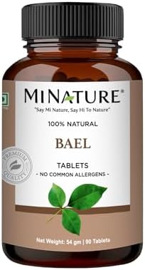 Bael Tablet by mi Nature | Bael Leaf (Aegle marmelos) Tablet | Pure & Natural Herb | Chemical & Free | Supplements | Vegan & Non-GMO |90 Tablets, 45 Days Supply| Made in India Minature