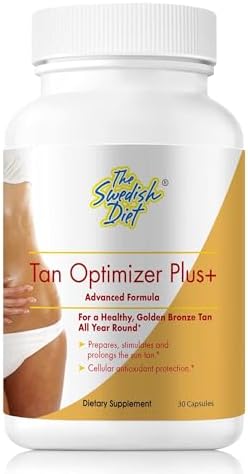 Tan Optimizer Plus+ – Комплекс для улучшения загара с бета-каротином, коллагеном и витаминами, 30 капсул The Swedish Diet