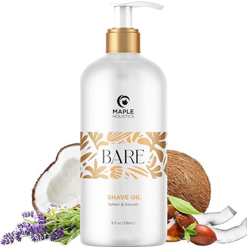 Bare Luxury Shaving Oil for Women - Lavender Shave Oil for Women for Legs Face Underarms and Pubic Hair & Skin - Silky Smooth Body Oil for Women's Shaving & Dermaplaning - Safe for Intimate Areas Maple Holistics