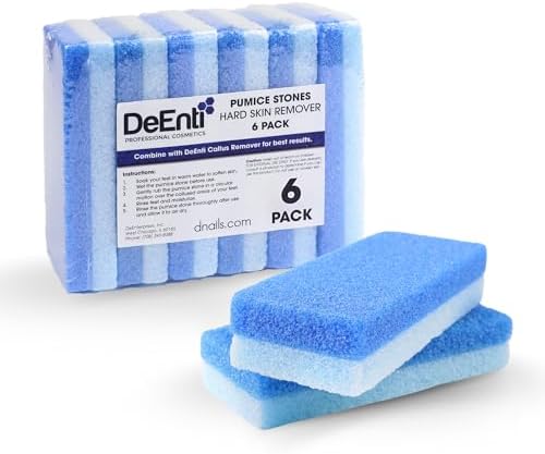 DeEnti Pumice Stones, Pack of 6 Professional Grade Pumice Stone for Feet, Salon Quality Foot Callus Remover, Double Sided Foot Scraper, Home Manicure and Pedicure Tools DeEnterprises, Inc.