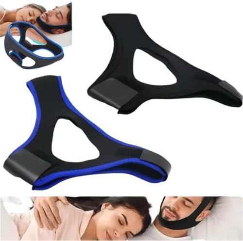 Air Flow Jaw Strap,Airflow Jaw Strap Veralabs,Veralabs Airflow Jaw Strap,Breathable Anti Snore Chin Strap Devices. Adjustable Chin Strap for Men and Women (Black+Blue) Generic