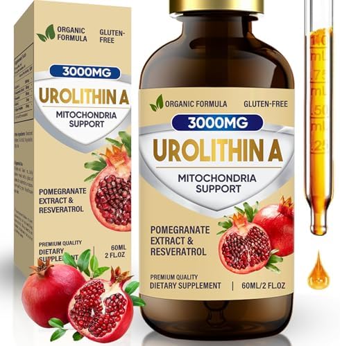 Urolithin A Liquid Drops 3000mg, Powerful Antioxidants, Healthy Aging and Mitochondrial Support, Cell Repair - 2oz VIVALIFER Naturals