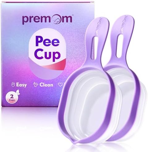 Premom 2 Urine Cups for Ovulation & Pregnancy Tests: Reusable & Collapsible Pee Cups for Home Fertility Testing | Easy to Use & Clean - Essential Kit for Women with Urine Sample Detection Premom