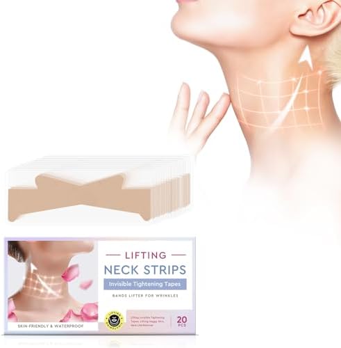 SCOBUTY Neck Tape, 20 PCS Neck Tape Lifting, Reusable Neck Wrinkle Patches, Neck Lift Tape for Lifting Loose Skin, Improve Neck Lines and Wrinkles SCOBUTY