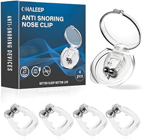 Anti Snoring Devices, Snore Stopper with Adjustable Magnet, Silicone Nose Clip Stop Snoring, Effective to Relieve Snoring, Snoring Solution for Comfortable and Quieter Sleep, White, M OHALEEP