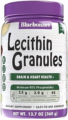 BlueBonnet Nutrition Super Earth Lecithin Granules, Derived From Non-GMO Soy, Gluten-Free, Vegan, Kosher Certified, No Sugar Added, 12.7 oz (Унции), Yellow, 12.7 Oz Bluebonnet