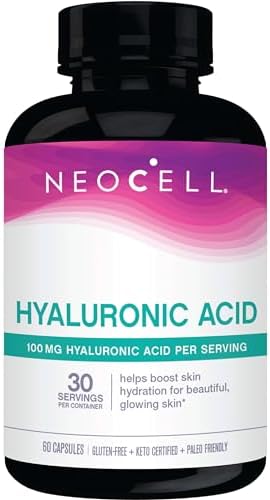 NeoCell Hyaluronic Acid Capsules (Капсулы), Essential Lubricant, Supports Tissue Hydration, Gluten Free, 60 Count, 1 Bottle Neocell