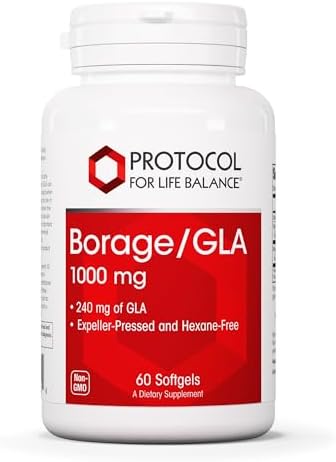 Protocol Borage/GLA 1,000mg - 240mg GLA - Expeller-Pressed & Hexane-Free - Supports Normal Immune Function* - Borage Seed Oil - Dairy & Soy Free - 60 Softgels (Мягкие капсулы) Protocol for Life Balance