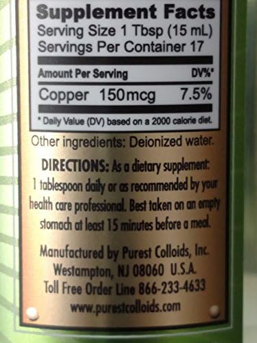 MesoCopper ® 10 ppm Colloidal Copper 250 mL/8.45 Oz Purest Colloids