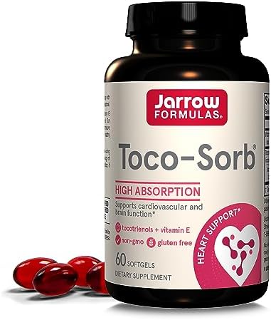 Toco-Sorb: Комплекс для здоровья сердца и мозга с токотриенолами и витамином Е, 60 капсул Jarrow Formulas