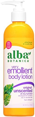 Alba Botanica Very Emollient Body Lotion, Unscented Original, 12 Oz Alba Botanica