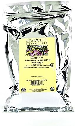 Starwest Botanicals Organic Egyptian Alfalfa Leaf Powder (Порошок), 1 Pound Bulk Bag Starwest Botanicals