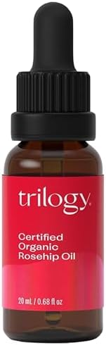 Trilogy Certified Organic Rosehip Oil - Pure Rosehip Oil Reduces the Appearance of Wrinkles, Scars, Stretchmarks and Evens Skin Tone, 0.67 oz (20ml)(Pack of 1) Trilogy