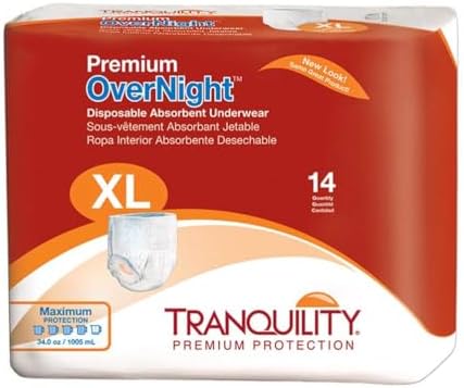 Tranquility Prem Overnight Disp Absorb Underwear XL 56CT Tranquility