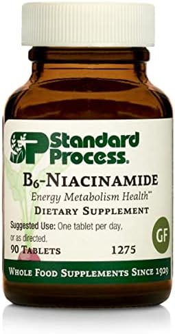 Standard Process Inc. B6-Niacinamide - Energy Metabolism, Heart Health, and Digestion Supplement with Vitamin B6, Niacin, Ascorbic Acid, Reishi Mushroom, Shiitake Mushroom - 330 Tablets Standard Process Inc.