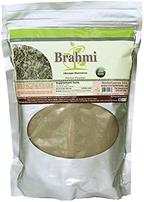 Brahmi Powder (Порошок) – Bacopa Monnieri – Supports Focus, Concentration, Alertness – Non GMO, Organic, Vegan – 454 Gms Herbsforever