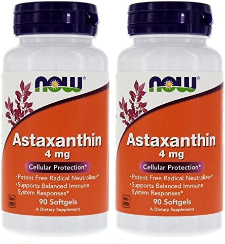 Astaxanthin 4mg 90 Softgels (Мягкие капсулы) (Cellular Protection) (Pack of 2) NOW Foods