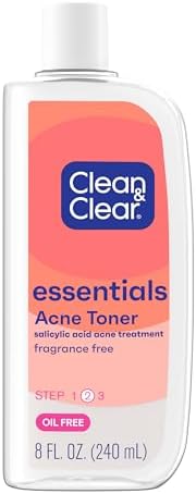 Clean & Clear Essentials Oil-Free Deep Cleaning Face Astringent with 2% Salicylic Acid Acne Medication for All Skin Types, Facial Astringent to Treat & Help Prevent Pimples, 8 fl. oz Clean & Clear