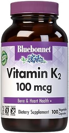 Bluebonnet Vitamin K2 Vegetarian Capsules (Вегетарианские капсулы), 100 Count Bluebonnet