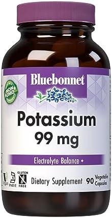 Bluebonnet Nutrition Potassium 99 mg 90 Veggie Caps (Вегетарианские капсулы) Bluebonnet