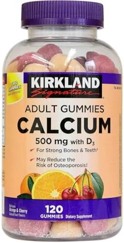 Kirkland Signature Chewable Calcium with Vitamin D3 Adult Gummies (Жевательные конфеты), 120 ct x 1 Bottle Kirkland