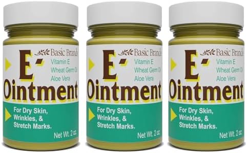 Vitamin E Ointment (Мазь) - 2 oz (Унции) - Moisture Enhancing - Can Help Reduce Appearance of Scars, Stretch Marks, Fine Lines & Wrinkles - 3-Pack Basic Brands