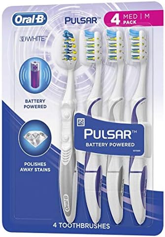 Oral-B Pulsar Vibrating Bristles Toothbrush, Medium, 4 Pack Oral-B