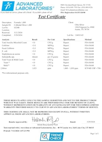 Высокоэффективный коллоидный серебряный раствор 1000 ppm, 118 мл - минеральный оздоровительный продукт с пипеткой Ultra Silver