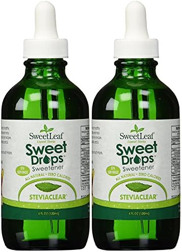 SweetLeaf SteviaClear Sweet Drops - Stevia Liquid Drops Sweetener, Pure Stevia Drops with No Bitter Aftertaste, Liquid Sugar Alternative, Zero Calorie, Keto Food, Non-GMO SweetLeaf Stevia, 4 Fl Oz (Pack of 2) SweetLeaf