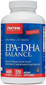 Jarrow Formulas EPA-DHA Balance, 1,200 mg Omega-3 Fatty Acids for Cardiovascular Support, 120 Softgels (Мягкие капсулы), 60 Day Supply Jarrow Formulas