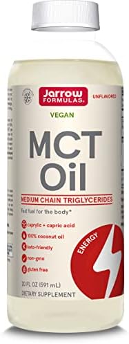 Jarrow Formulas MCT Oil, Dietary Supplement, Ketogenic Diet Support for Quick Energy, 20 fl oz (Жидкие унции) Liquid (Жидкость) Oil, 39 Day Supply Jarrow Formulas