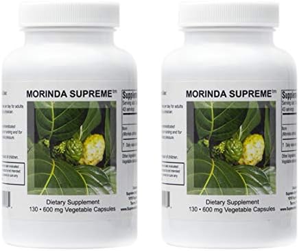 Supreme Nutrition Morinda, 130 Whole Noni Fruit Vegetarian Capsules | 2 Pack Supreme